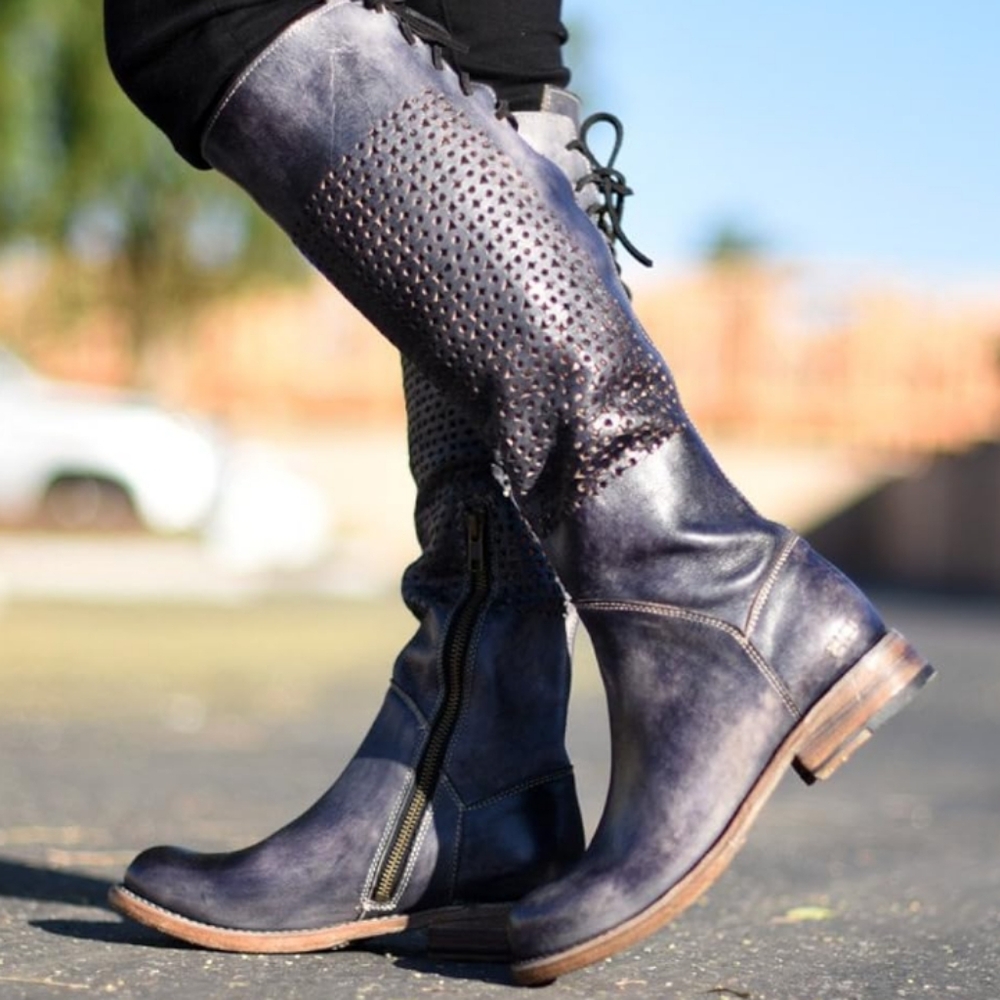 Bed stu perforated boot tall